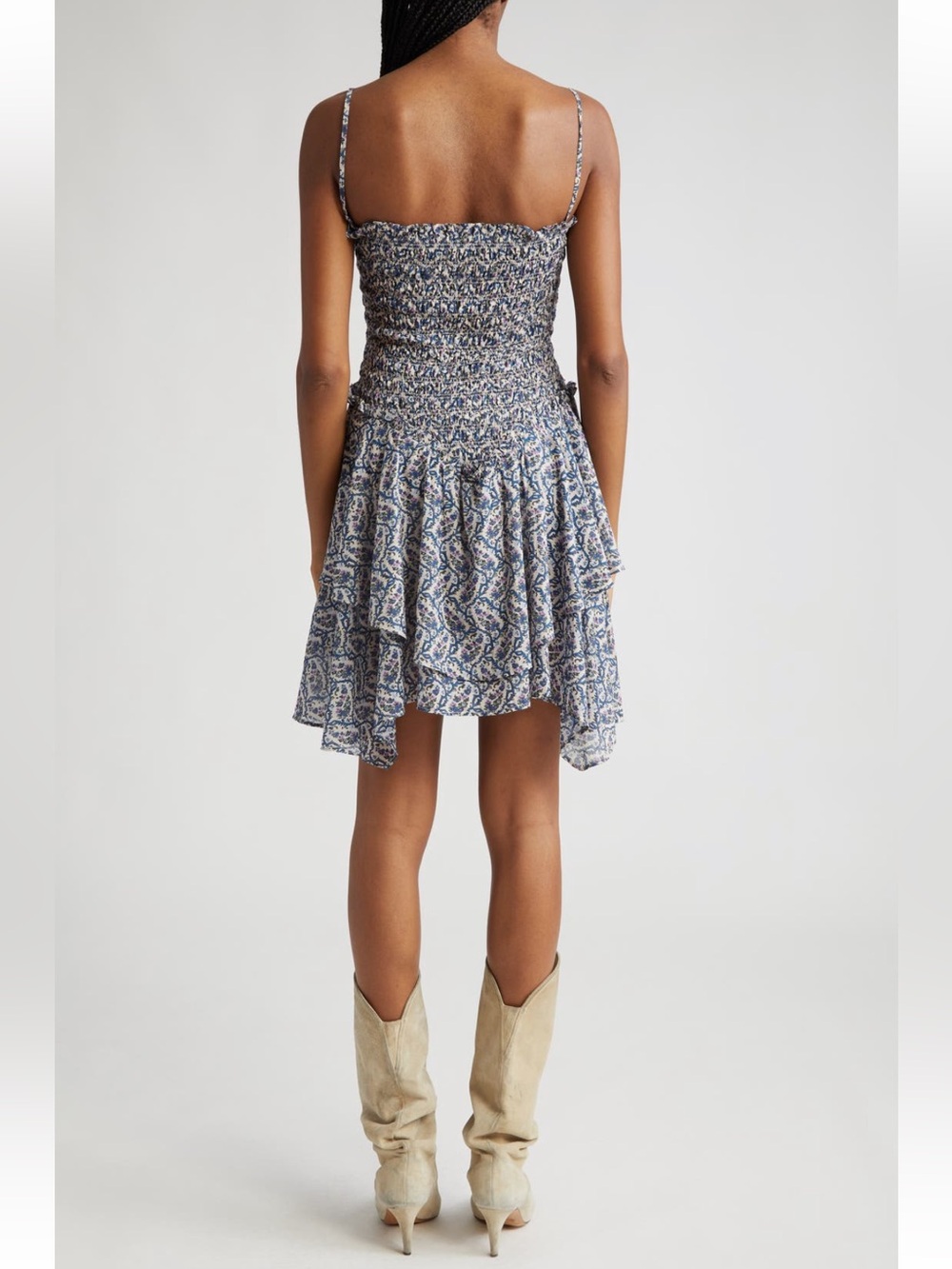 Isabel Marant Étoile Ecru Floral Tiered Ruffle Cotton Sundress - Picture 3 of 9
